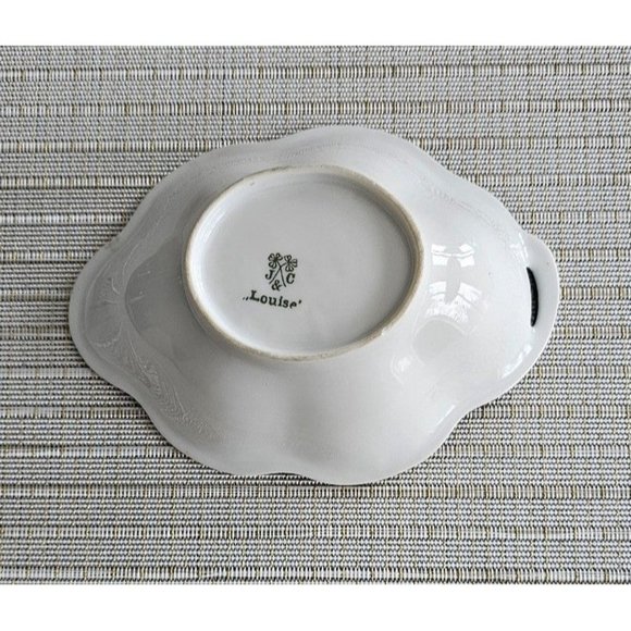 Jaeger J&C Bavaria Louise Porcelain Fruits Motif Celery Dish Gold Trim 6.25" - Picture 2 of 2